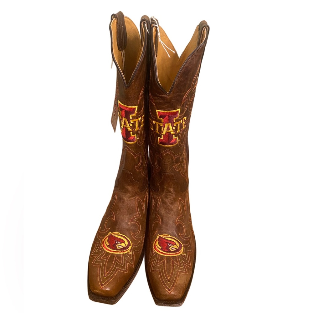 NWT Men’s Gameday Iowa State Leather Cowboy Boots Sz. 10 1/2 - Picture 4 of 9
